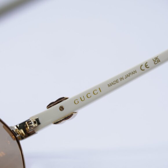 Gucci GG1593S 002 Sunglasses Endura Gold Oval Frame, Nude Lenses - Picture 7 of 10